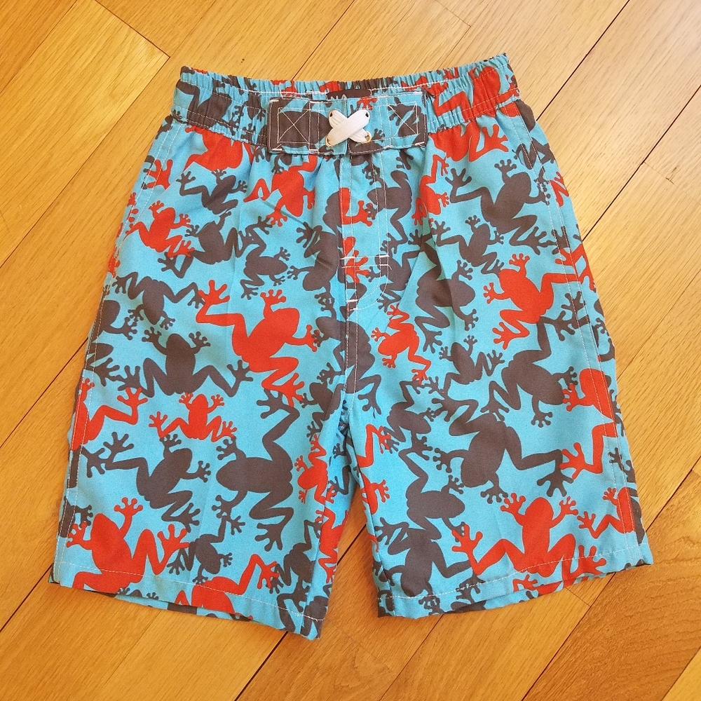Nano Boys Size 6 Frog Print Swim Trunks